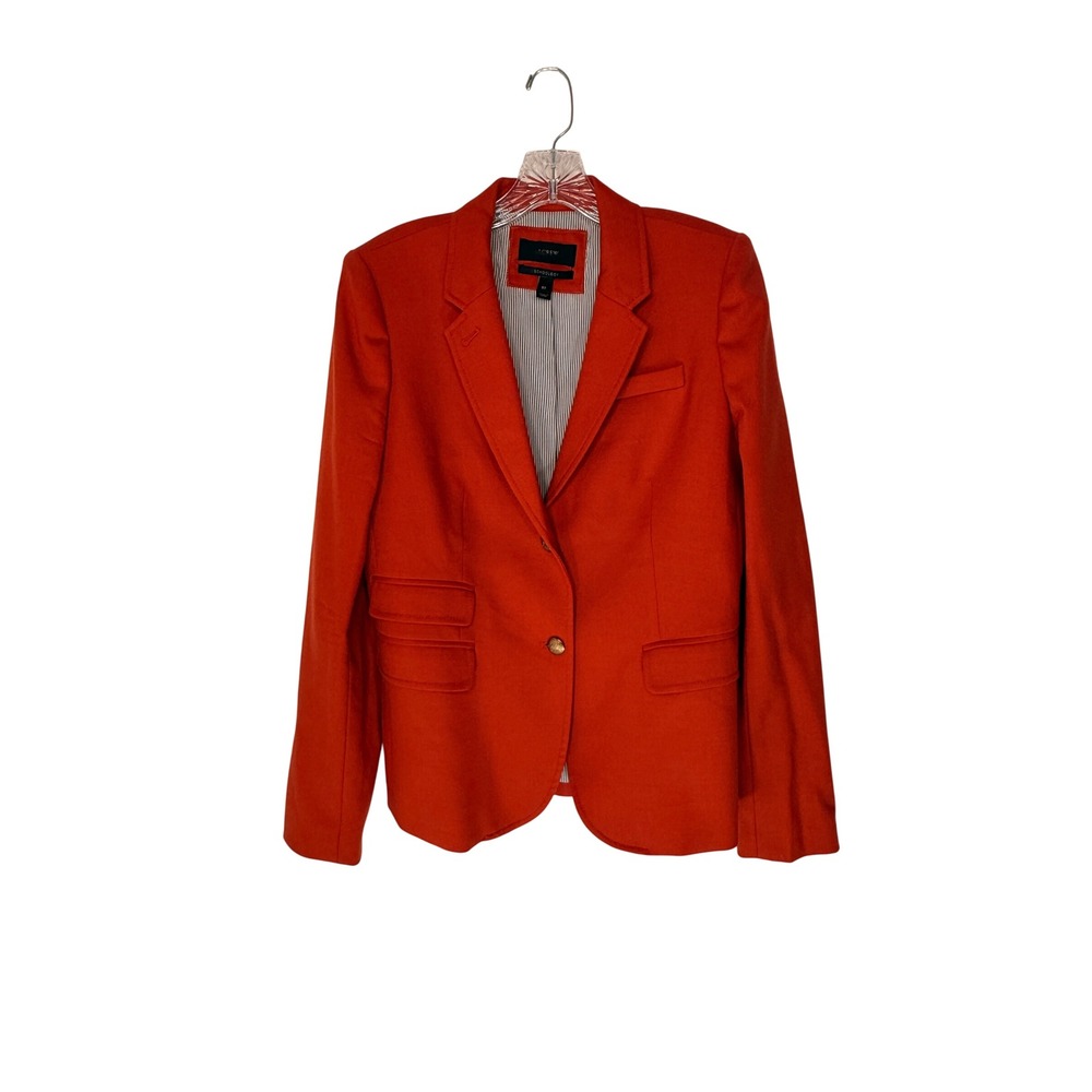 J.Crew Original Wool Schoolboy Blazer Orange Office Work Business Size 8 Tall